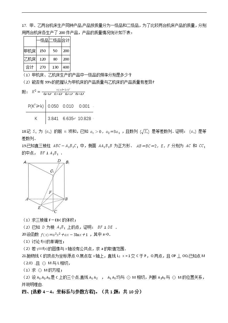 2021年高考文数真题试卷（全国甲卷）