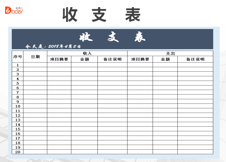 收支表