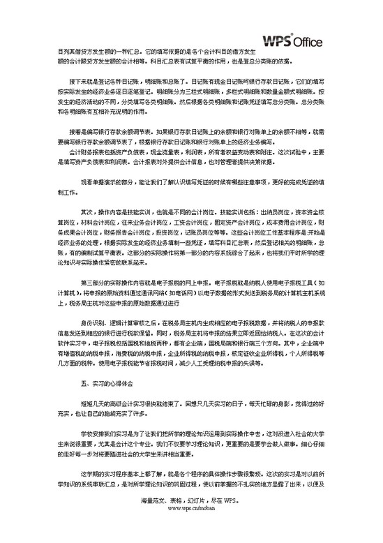 大学生会计实习报告