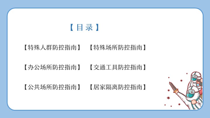 新型冠状病毒防控指南PPT模板