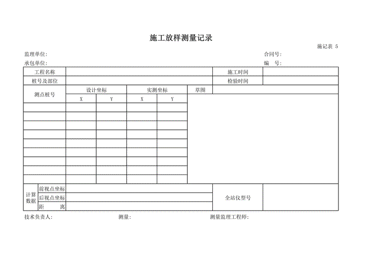 施工放样记录表