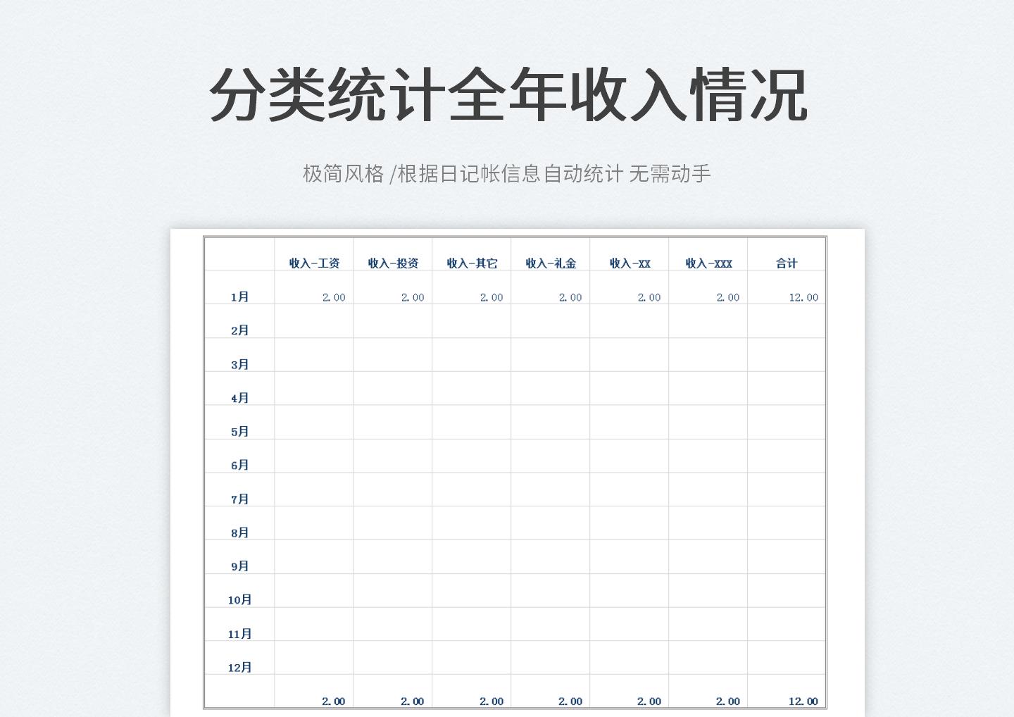 家庭日常开销记账本