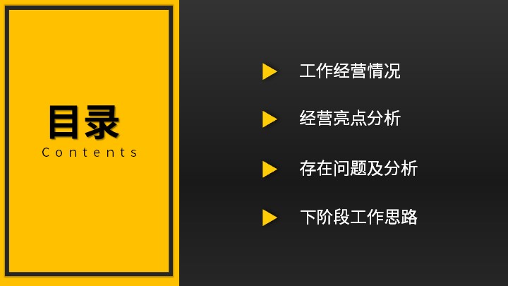 黄黑双色商务工作总结汇报模板