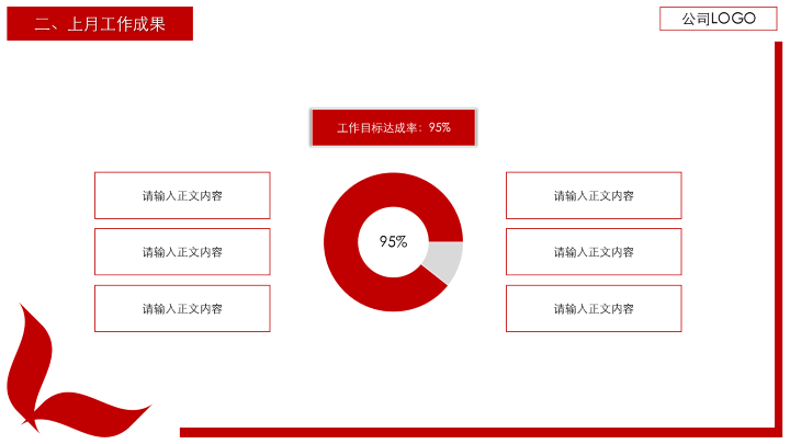 简约商务红色风格工作报告PPT