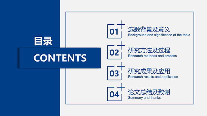 蓝色简约学术风论文答辩模板