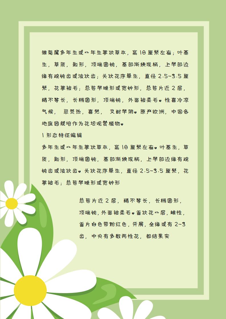 绿色简约小雏菊信纸