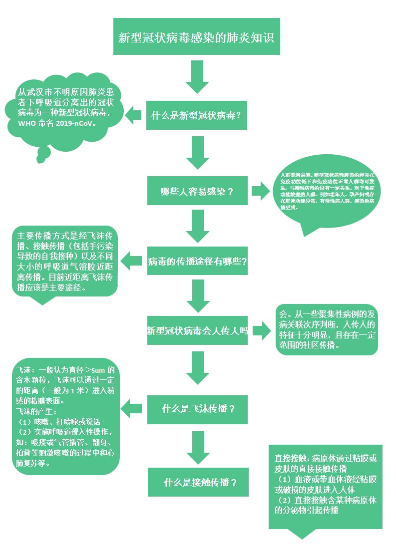 新型冠状病毒知识流程图思维导图